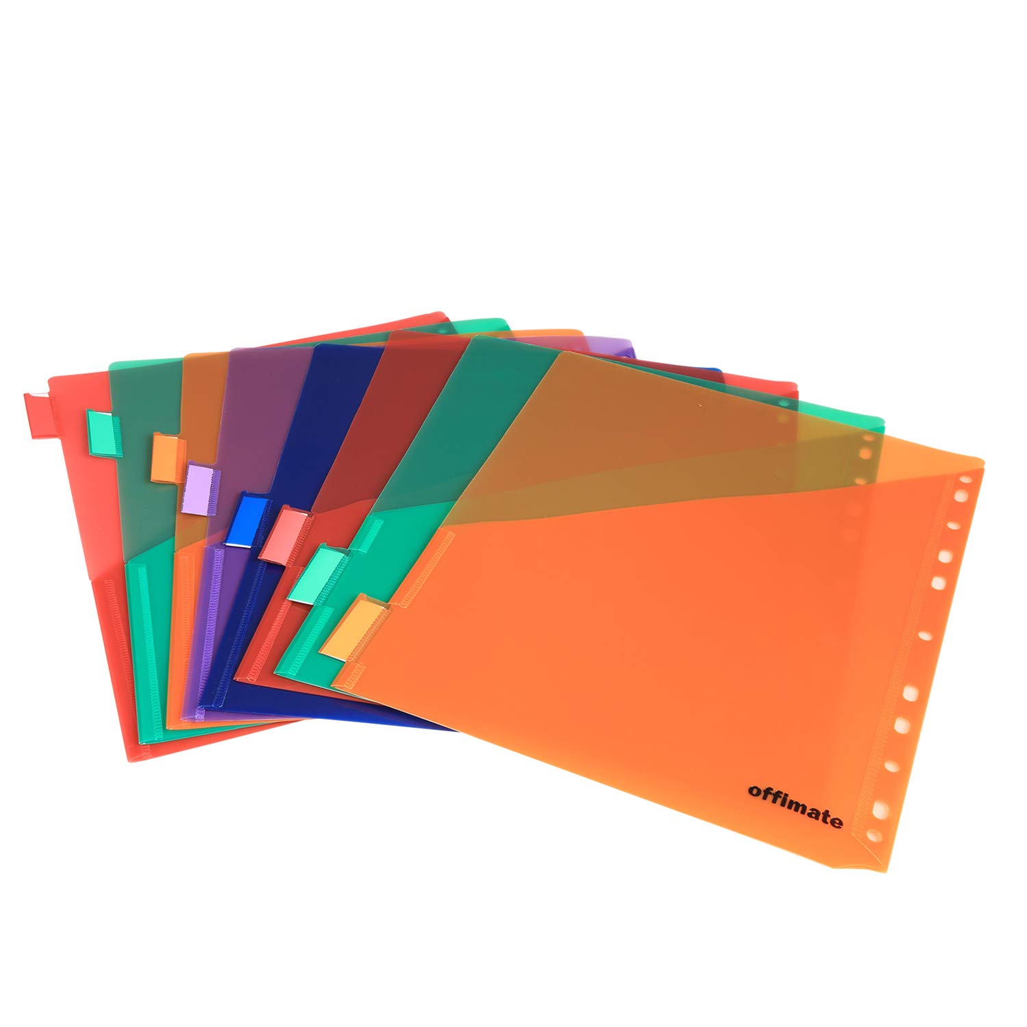 Binder Dividers w/Two Pocket Binder Index Dividers 8-Tab Set Pack of 3 Sets Multicolor Tab dividers Plastic Binder Dividers with Tabs