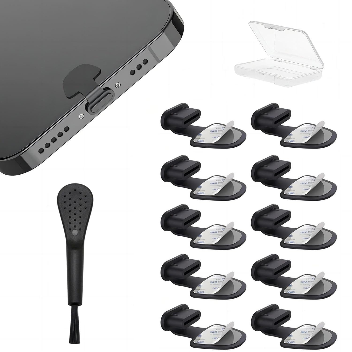 Photo 1 of 10 PCS Type C Anti Dust Plugs Cover Type C Port iPhone Dust Plug, USB C Dust Cover, Anti-Lost USB C Charging Port Dust Covers Protectors for iPhone 15/16/17 Plus Pro Max, Samsung (Type-C dust Cap)
