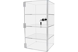 305Displays Acrylic Countertop Display Case 8" x 8" x 16" Locking Security Showcase