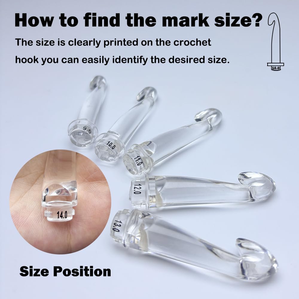 Yarniss 17 Sizes Lighted Crochet Hooks Set 2.5mm~14.0mm, Rechargeable Crochet Hook with Interchangeable Crochet Head