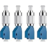 4Pcs Visual Fault Locator Fiber Adapter, Fiber Optic Connector, Single Mode 9/125um FC Male to LC Female Hybrid Optical Fiber Convertor Adapter Compatible with Optical Power Meter Visual Fault Locator