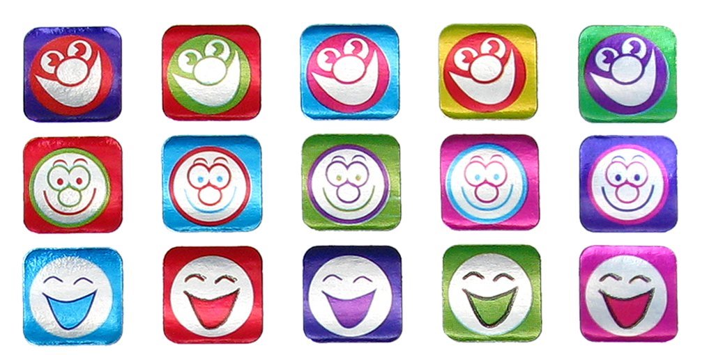 Sticker Solutions Metallic Square Smiley Face Stickers (Pack of 600)