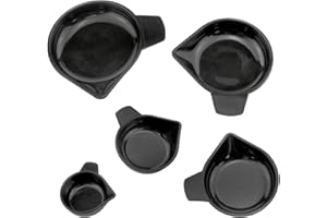 Dsjnf Weighing Pan Narrow Spout Plastic Scale Tray 5 Sizes Black Weighing Liquid Powder, etc. Lab Equipment -1 Set