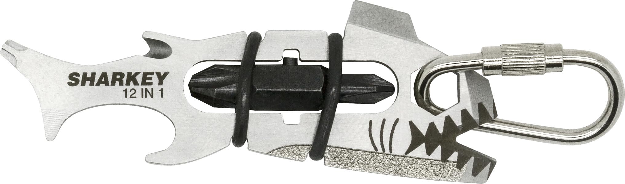 True Utility 12 In 1 Sharkey Multi Tool - With Screwdrivers, Pry Bar, Bottle Opener, Thread Cutter, File & Box Opener - Camping Accessories