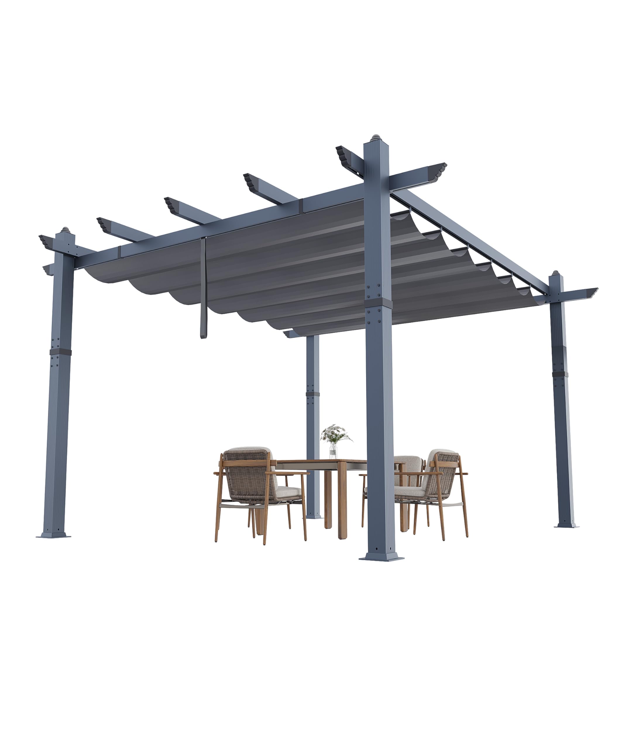 Photo 1 of ***FACTORY SEALED***
GarveeLife 10x13 ft Aluminum Pergola, Outdoor Metal Pergola with Adjustable Canopy, Reinforced Frame Outdoor Shelter for Backyard, Garden and Deck - Gray