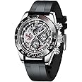 RollsTimi Pagani Design Men's Automatic Watches Diamond Rainbow Automatic Mechanical Waterproof Stainless Steel Chronograph Skeleton Men 40mm