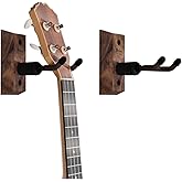 String Swing Ukulele Wall Mount Stand for Mandolin Uke Concert Pineapple Soprano Tenor and Baritone Compatible Case Alternative Kit for Home or Studio &ndash; Black Walnut Hardwood (2 Pack)