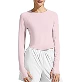 G4Free Athletic Long Sleeve Tops for Women Sun Shirts Fast Dry Skin-Friendly UV Protection Workout Tshirts UPF 50+ Rash Guard(Smoky Blush,S)