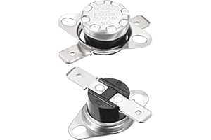 uxcell KSD301 Thermostat 40°C/104°F 10A Normally Closed N.C Adjust Snap Disc Temperature Switch for Microwave,Oven,Coffee Makers 2pcs,Bakelite Material