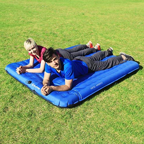 KingCamp 2-Person PVC-Free Ultra Light Camping Airbed with Battery Operated Pump, 6 Pounds
