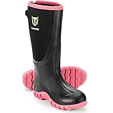 TIDEWE Rubber Boots for Women with Steel Shank, Waterproof Rain Boots Multi-Season, 6mm Neoprene Sturdy Rubber Outdoor Hunting Boots Next Camo G2 (Pink & Green)