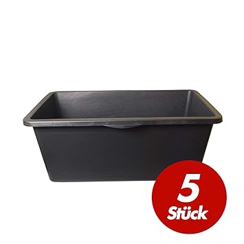 FRONTTOOL Mörtelkasten Profi 90 L, Mörtelkübel, Mörtelwanne, Speiswanne, Speisfass, Speiskübel, Mengen:5