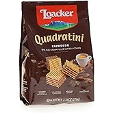 Loacker Quadratini Espresso bite-size Wafer Cookies| LARGE Pack of 1 | Crispy Wafers with 4 creamy layers of finest Espresso cream filling | great for snacks &amp; desserts &ndash; No artificial flavorings, added colors or preservatives | 7.76 oz
