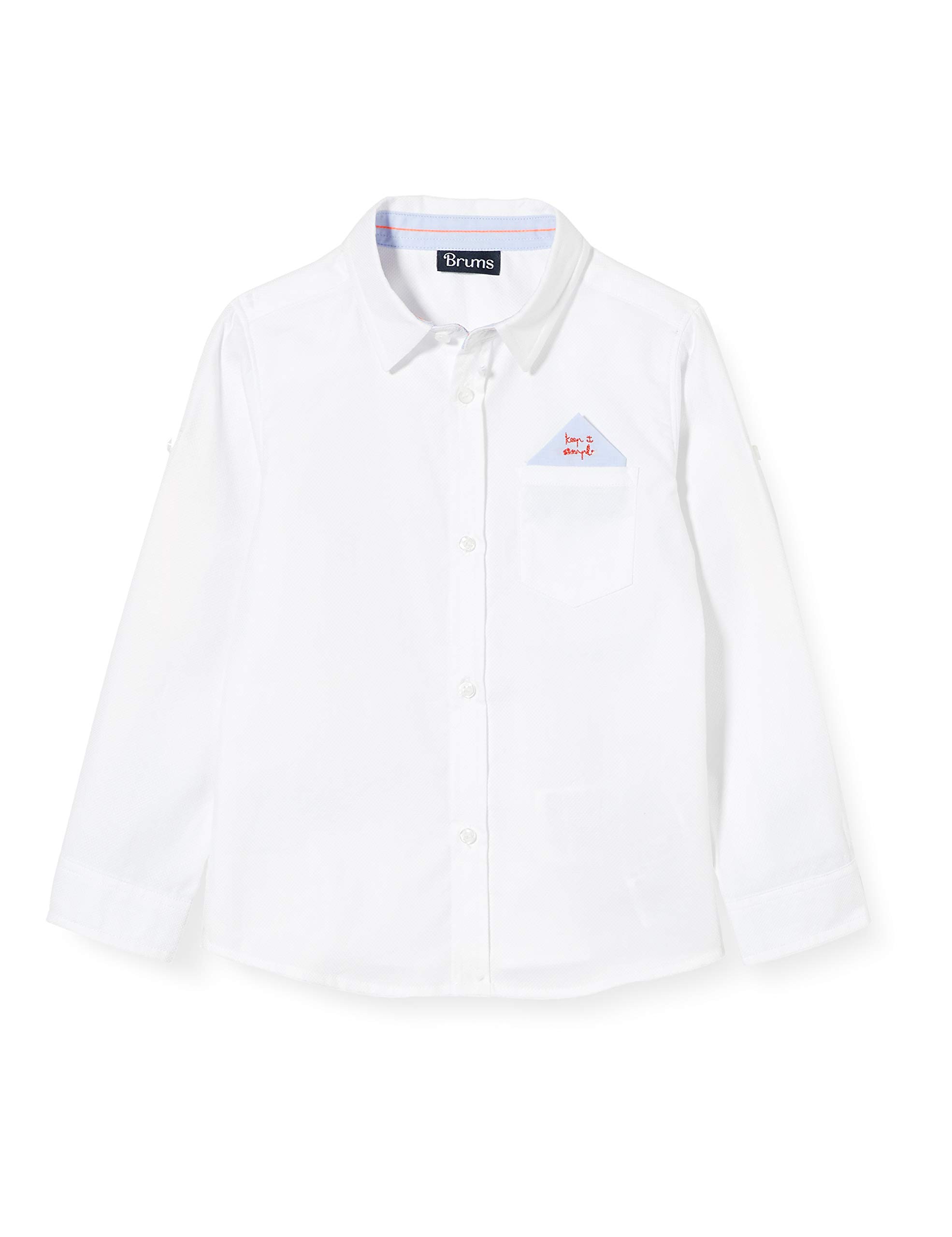 Brums Baby Boys' Camicia Micro Armat. Man. Risv. Casual Shirt, White (Optical White 01 001), 68 (Size: 6M)