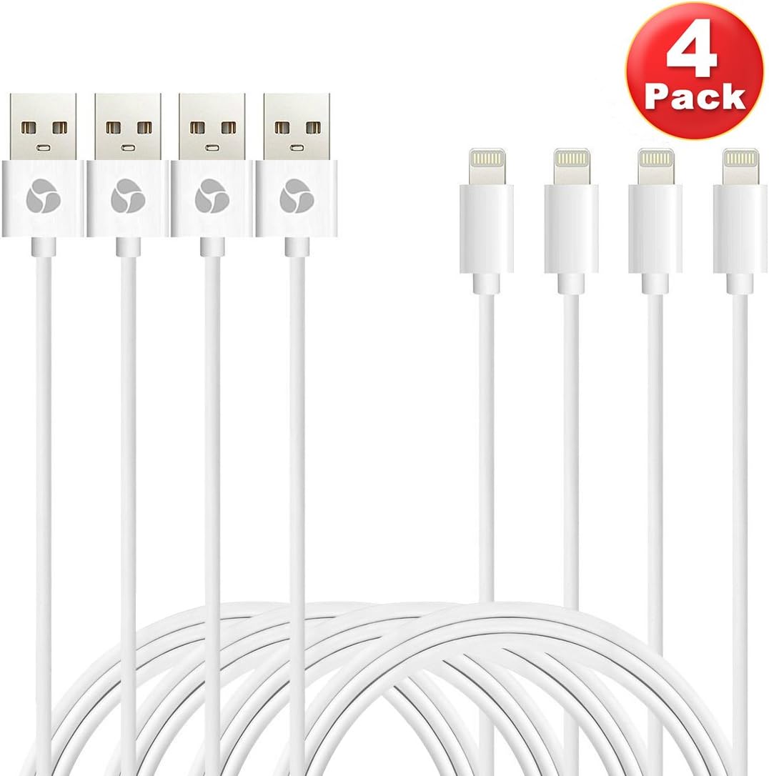 Antopos iPhone Charger 4 Pack 3 Feet 8 Pin Lightning to USB Cable Fast Speed Charging Cord for iPhone iPad and iPod