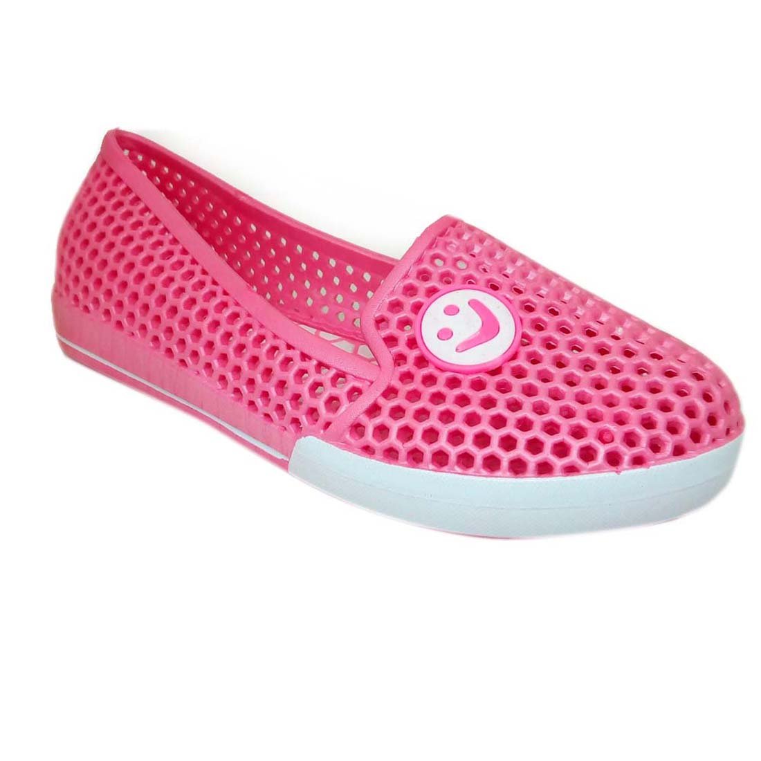 indusbay women's casual flat belly shoes clogs comfortable ladies pump shoes with cute smiley logo