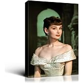 Denozer Audrey Hepburn Canvas Wall Art Poster 24 x 32 inch Classic Movie Stars Painting Girl &amp; Woman Bathroom Female Portrait Artwork Home Decor for Living Room Bedroom