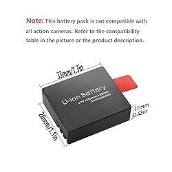 Action Camera Battery Pack, 1350mAh Rechargeable