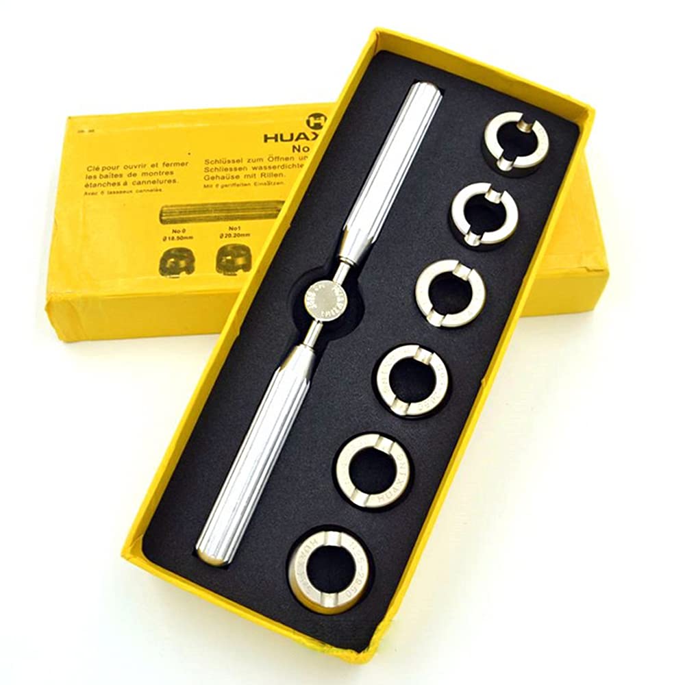 HEDAPAI 7Pcs Watch Case Back Opener Watch Repair Tool 5537 Precision Hand Held Watchmaker Screw Kit Case Opener Closer Remover