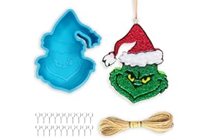 Christmas Freshie Mold, Rifanda Car Freshie Silicone Mold for Aroma Beads, Car Freshies, Soap Candle Wax Clay Plaster Mold for DIY Epoxy Resin Craft, Christmas Home Decoration