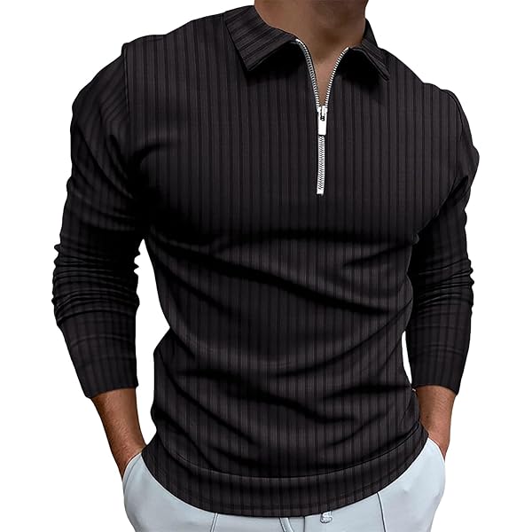 トップス REVERBERATE ZIP LONG SLEEVE POLO REVERBERATE”ZIP LONG SLEEVE POLO BLACK”” | Lapel online store