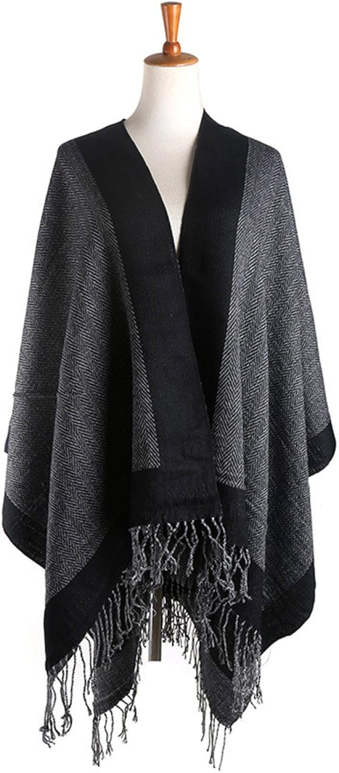 Black sweater wrap shawl Clearance