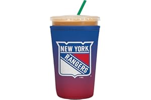 Sok It JavaSok NHL Hockey Iced Coffee & Cold Soda Insulated Neoprene Cup Sleeve (New York Rangers, Medium: 22-28oz)