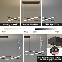 Matven Modern Ceiling Pendant Light, Dimmable LED