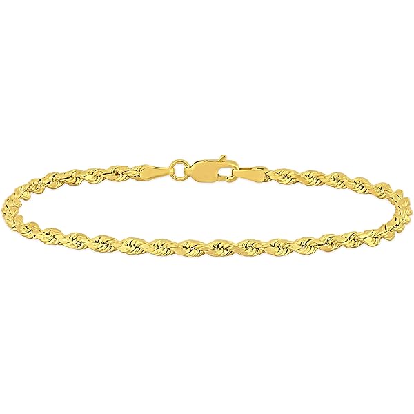 Amazon.com: Diamond2Deal Solid 10k Yellow Gold Heart Bracelet 7
