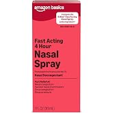 Amazon Basics Nasal Four Nasal Spray, Phenylephrine Hydrochloride 1 Percent, Nasal Decongestant, 1 fl oz (Pack of 1) (Previously Amazon Basic Care)