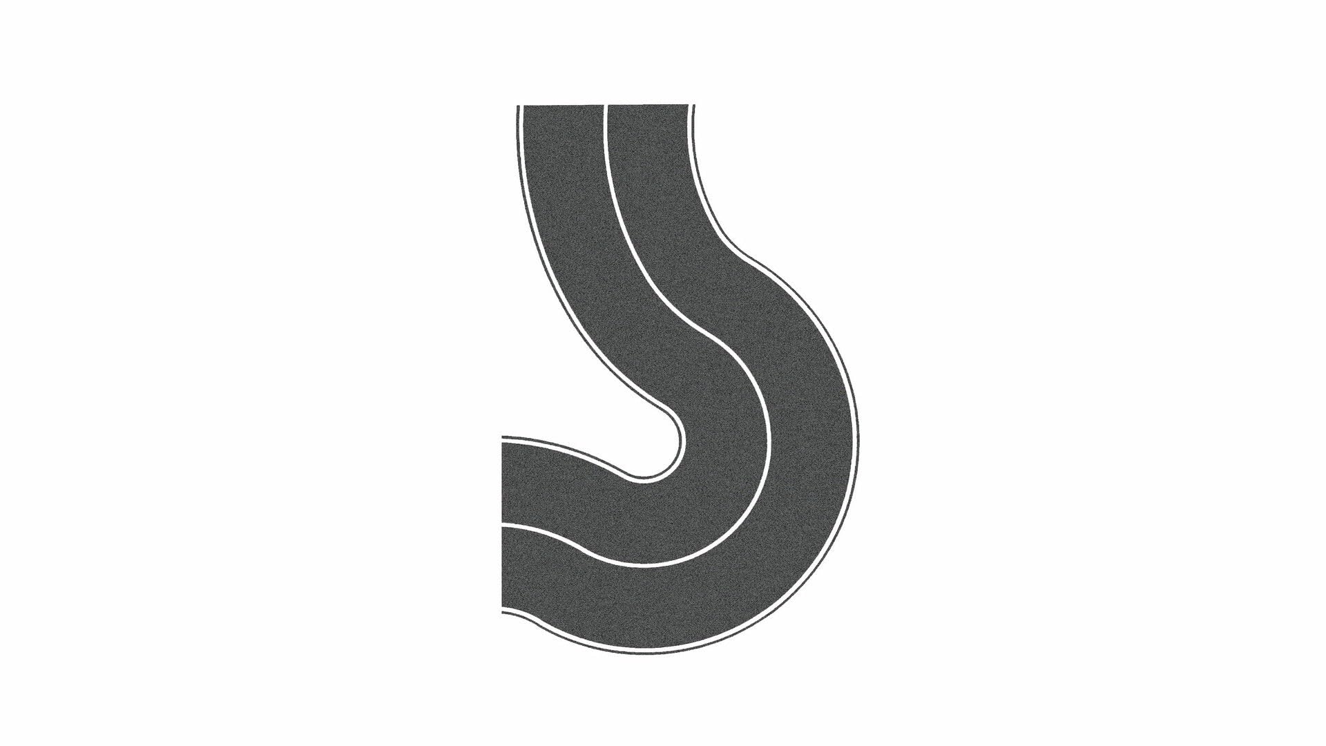 Noch 60707 6.6 cm Wide Country Road Asphalt Curve Landscape Modelling (2-Piece)