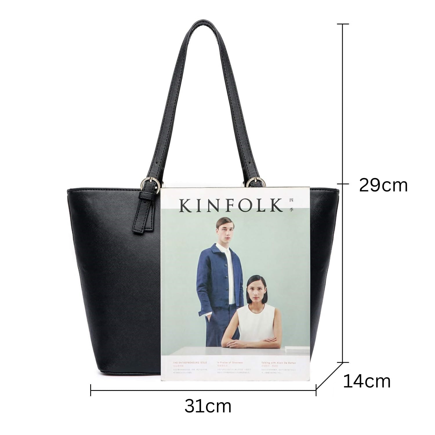 Vanessa & Melissa® Damen Shopper klassisch elegante Handtasche Henkeltasche Schwarz