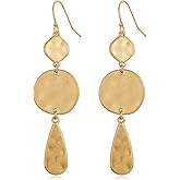 LILIE&WHITE Burnt Gold Boho Earrings For Women Antique Silver Disc Dangle Earrings Vintage Snake Dangle Earrings Fashion Jewelry