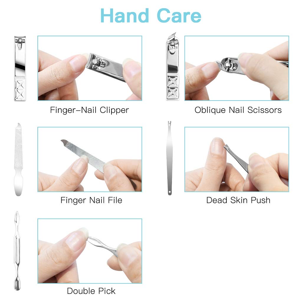 Nail Clippers Set 18PCS Manicure Set Manicure & Pedicure Tools Professional Nails Includes Scissor Tweezer Knife Ear Pick Cuticle Remover Tools - Nail Care Tools with Travel Case (black) : Beauty