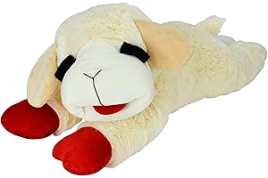 MULTIPET Officially Licensed Lamb Chop Plush Dog Toy, Jumbo, 24-Inch, White (48388)