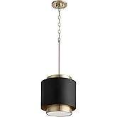 Quorum 8010-6980 Contemporary Modern One Light Pendant in Brass - Antique Finish,