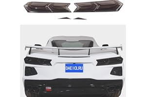 Daeiclru Car Tail Light Lamp Cover Compatible with Corvette C8 Stingray/Z06/E-Ray 2020-2024, Taillight Shell Trim Cover, Exterior Taillight Protection Cover Accessories, Smoked Black
