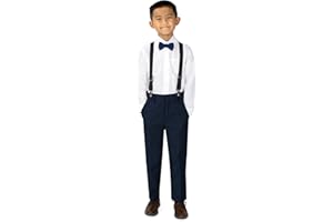 Spring Notion Boys' 4-Piece Suspender Outfit, Customizable Option Available