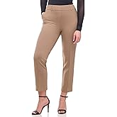 REKKUNA Women's Pull-On Silky Stretchy Office-Yoga Ankle Trouser with Pockets