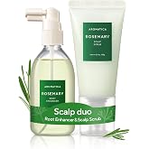 AROMATICA Rosemary Root Enhancer And Scalp Scrub Korean Hair Care Set | Rosemary Water Spray and Scalp Exfoliator for Dry Scalp Treatment, Rosemary Oil Scalp Care, Exfoliante de romero