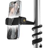 iTODOS Portable Flexible Phone Holder for Treadmill,Spin Bike,Peloton,Stroller,Golf Cart,Bed,Car,Desk,Gooseneck Phone Holder Stand Compatible with for 4.7"-6.9" Smartphones