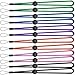 YOUOWO Wrist Lanyard 6 Colours Adjustable Length,Small Strap 12 Pcs Short Lanyard For Keys Phone Cases Keychain USB,Pink,Green,Blue,Orange,Purple,Black
