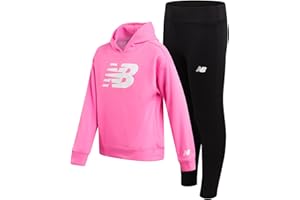 New Balance Girls Leggings Set - 2 Piece Pullover Girls Hoodies Sweatshirt and Athletic Leggings Outfit (Sizes 7-12)