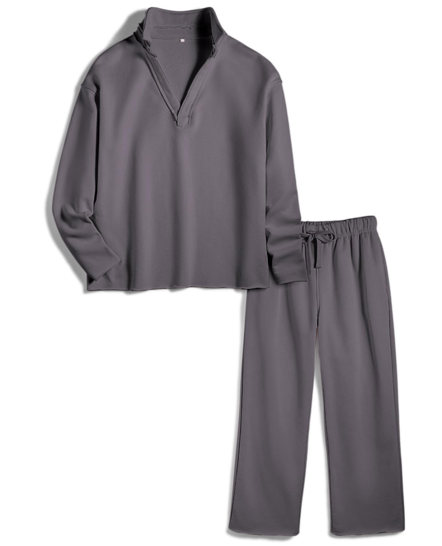 Photo 1 of **PARTIAL SET/BOTTOMS ONLY** Yioaga Women Tracksuits 2 Piece Set Carmel Travel Set Patrick Pullover Sweatshirt Catherine Sweatpants Casual Lounge Outfit(Dark-Gray,L)