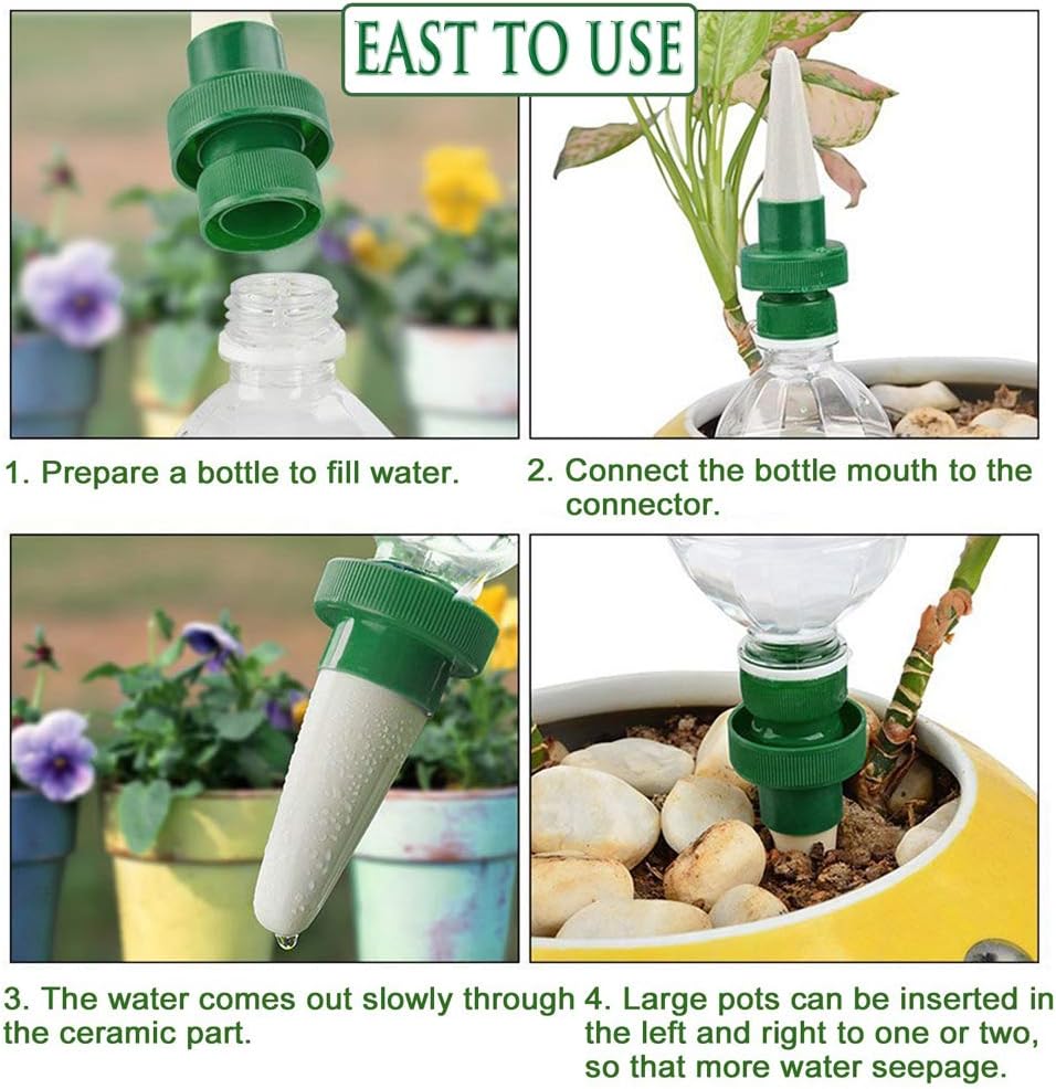 BETOY Plant watering cone Set of 4 Ceramic Self Watering Cone Spikes - Image 4