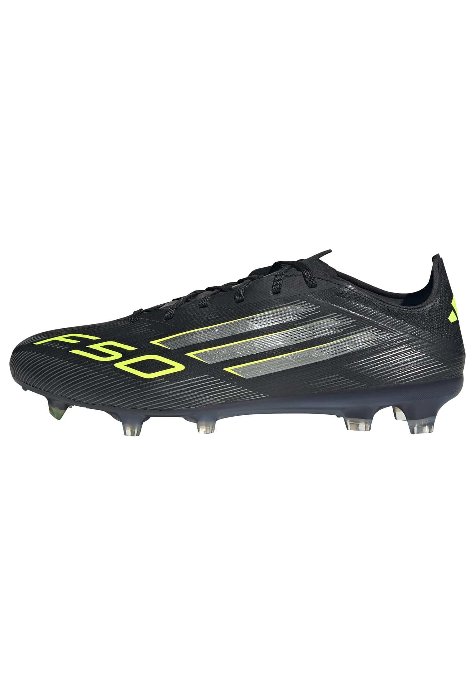 Adidas Unisex-Adult F50 Pro Firm Ground, Black/Iron Metallic/Lucid Lemon, 7