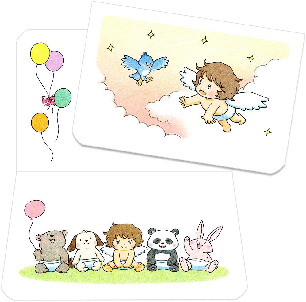 田中聡 たなかさとし 出産祝いメッセージカード 風船いっぱい グリーティングカード 文房具 オフィス用品 Amazon