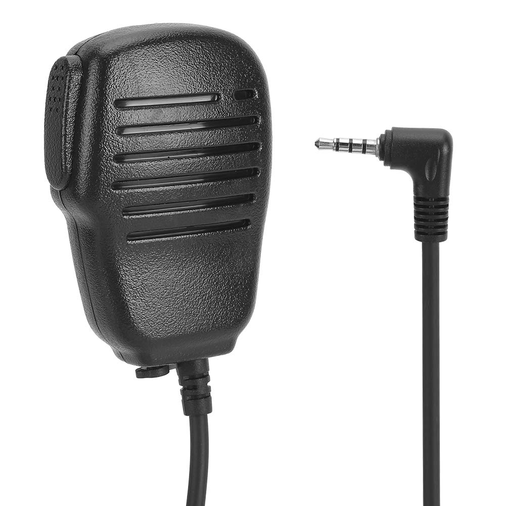 Handheld Speaker Mic 3.5mm, Walkie Talkie Microphone Shoulder 2 Way Radio External Portable Remote Headphone Jack Two Speaker talkie Hand for Polices Driving Hiking Patrol
