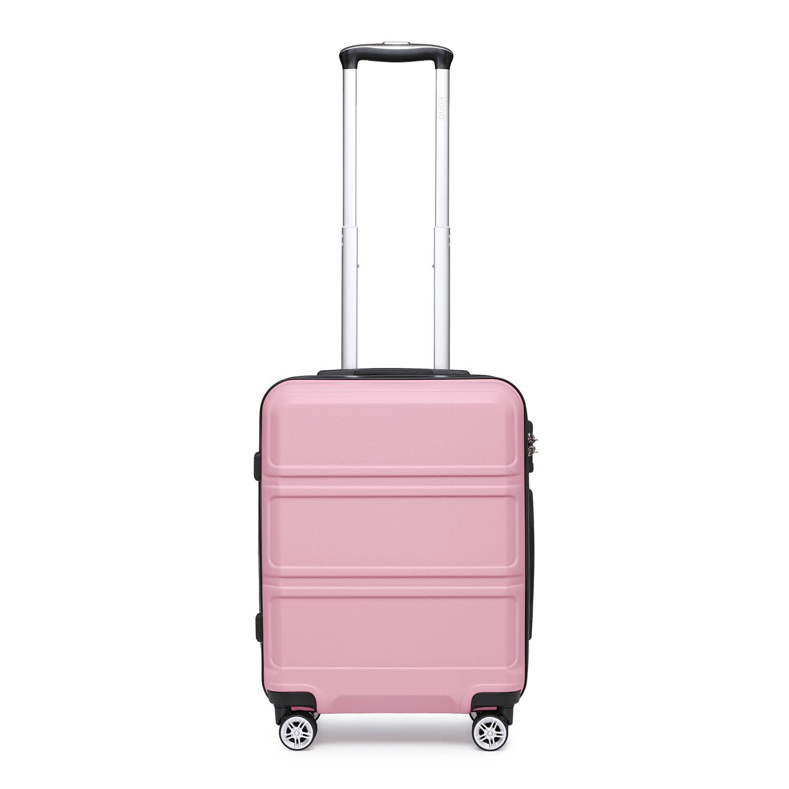 Kono 55cm Hard Shell Cabin Case 38L Carry On Hand Luggage 4 Wheeled Spinner Suitcase with TSA Lock (Pink)
