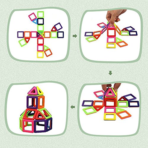 Banne Magnetic Blocks Storage Box,113PCS Magnetic Tiles Kids, Magnetic Building Blocks Set Boys Girls, Magnet Tiles Educational,Magnetic Toys Toddlers - Thumbnail 4